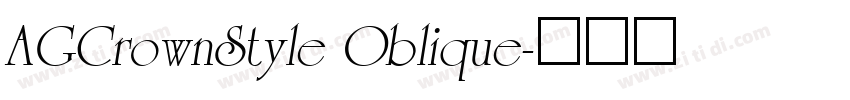 AGCrownStyle Oblique字体转换
